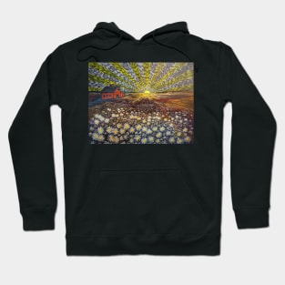 In the daisy field at sunrise Hoodie